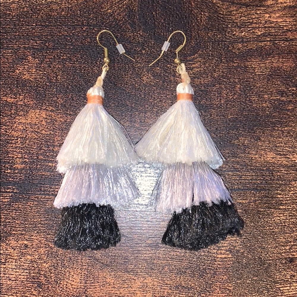 Tri-Color Tassle Earrings